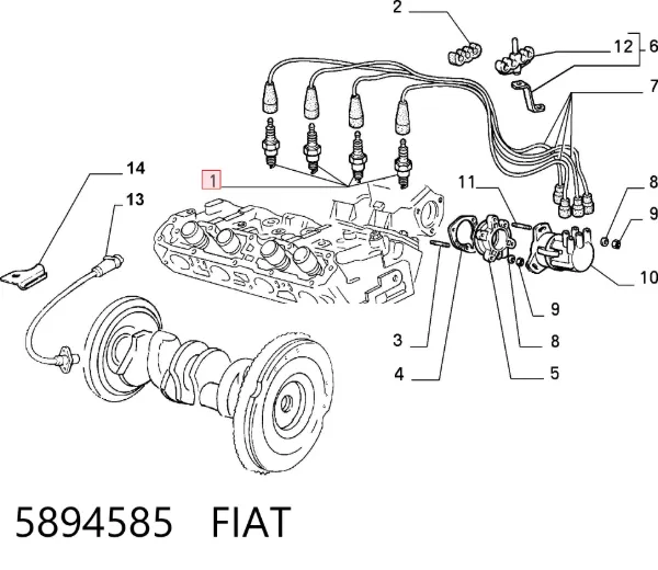 Свічки запалювання 5894585 Fiat/Alfa/Lancia