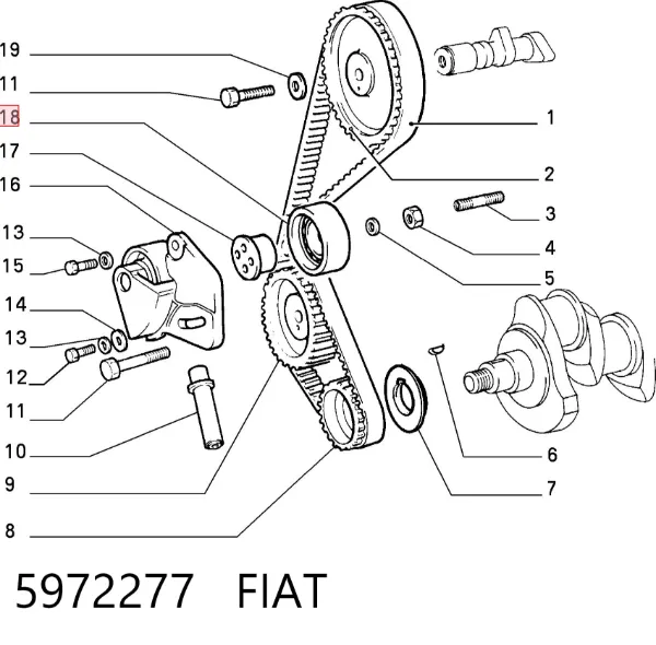 Ролик натягувача ременя ГРМ 5972277 Fiat/Alfa/Lancia