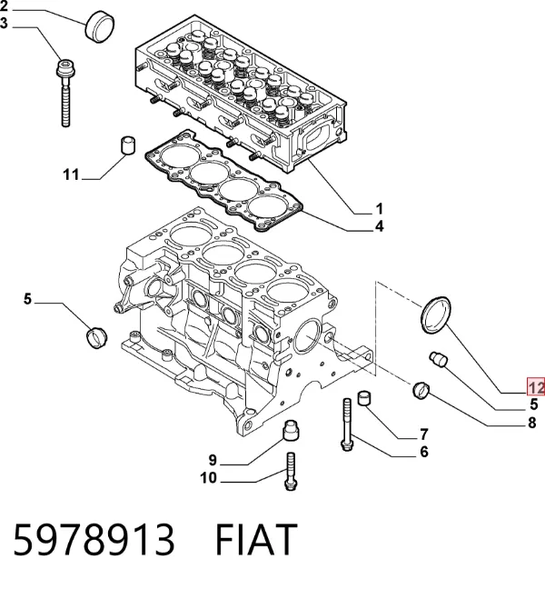 Заглушка блоку циліндрів 5978913 Fiat/Alfa/Lancia