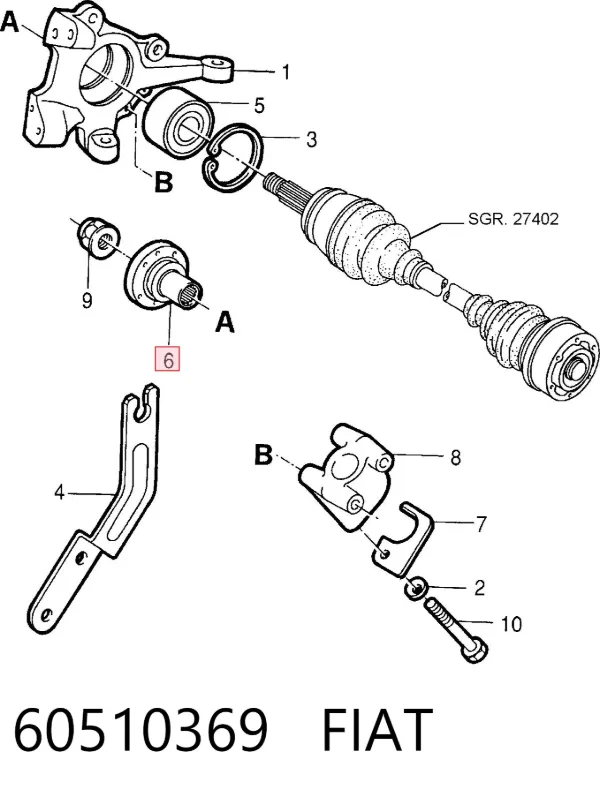 Задня маточина 60510369 Fiat/Alfa/Lancia