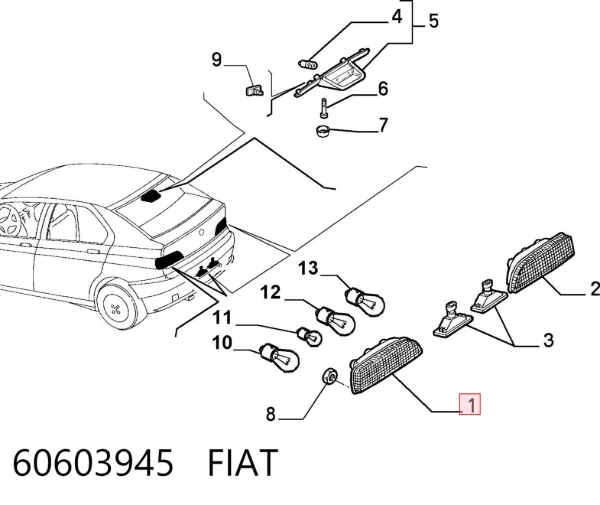 Лівий стоп 60603945 Fiat/Alfa/Lancia