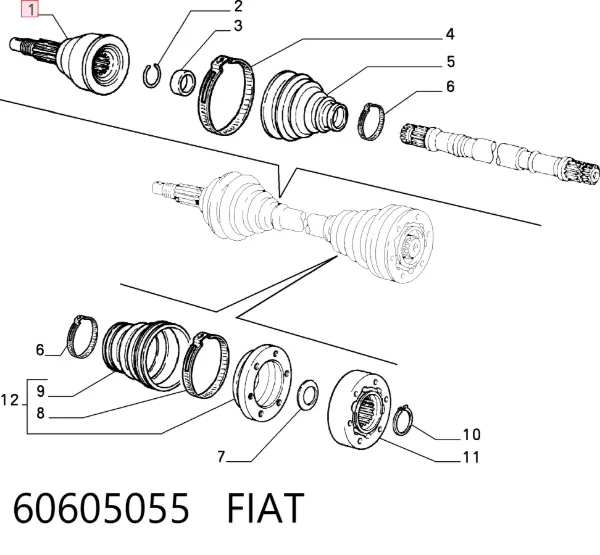 ШРУС зовнішній передній 60605055 Fiat/Alfa/Lancia