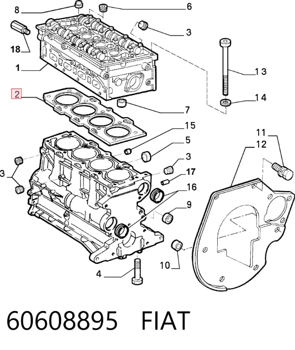 Прокладка ГБЦ 60608895 Fiat/Alfa/Lancia
