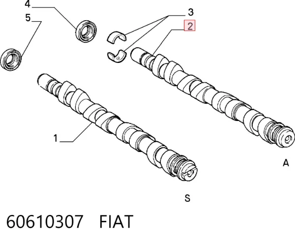 Розподільний вал 60610307 Fiat/Alfa/Lancia