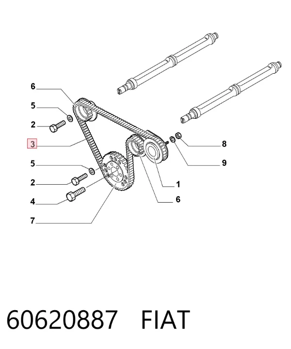 Ремінь балансувального вала 60620887 Fiat/Alfa/Lancia