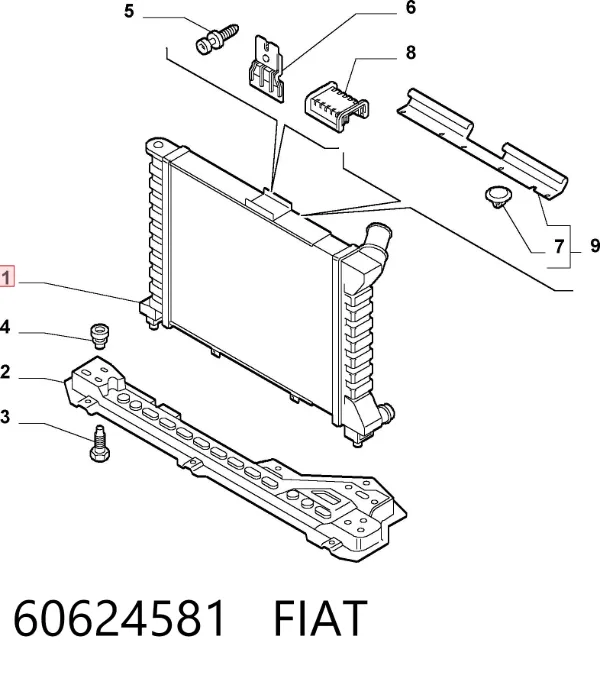 Радіатор 60624581 Fiat/Alfa/Lancia