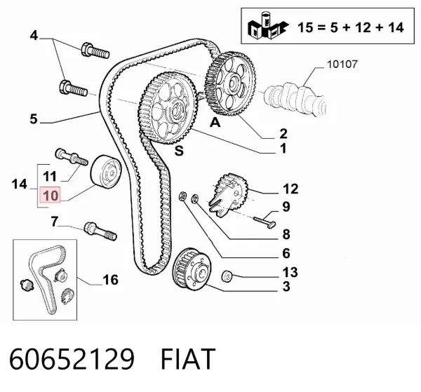 Ролик паразитний ГРМ 60652129 Fiat/Alfa/Lancia