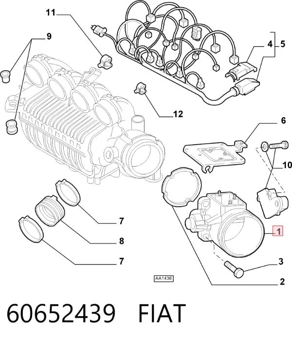 Дросільна заслінка 60652439 Fiat/Alfa/Lancia