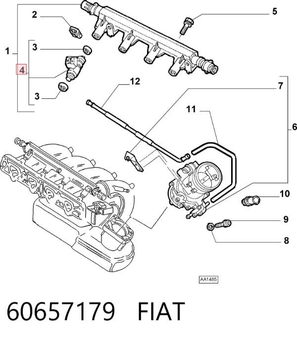 Паливні форсунки 60657179 Fiat/Alfa/Lancia