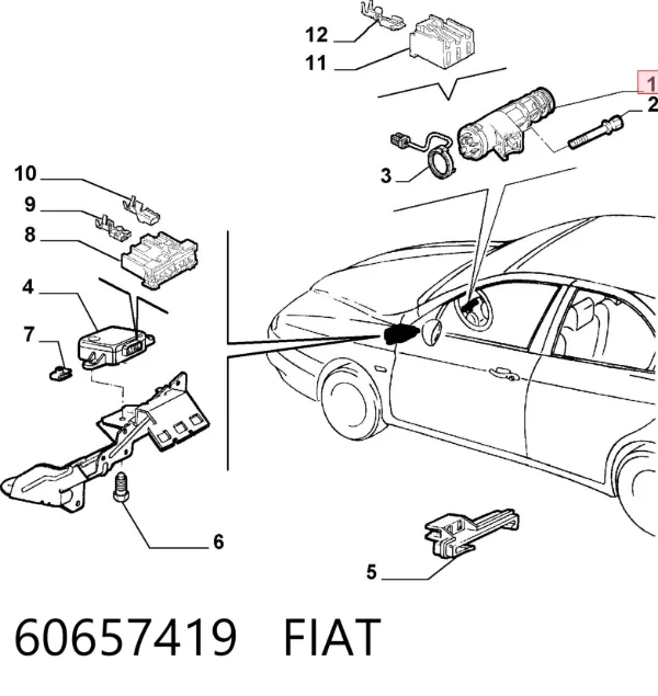 Замок запалювання 60657419 Fiat/Alfa/Lancia