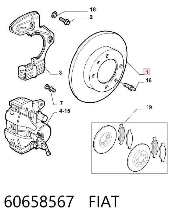 Гальмівні диски передні 60658567 Fiat/Alfa/Lancia