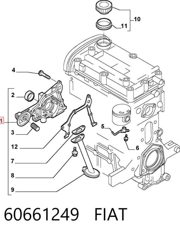 Масляний насос 60661249 Fiat/Alfa/Lancia