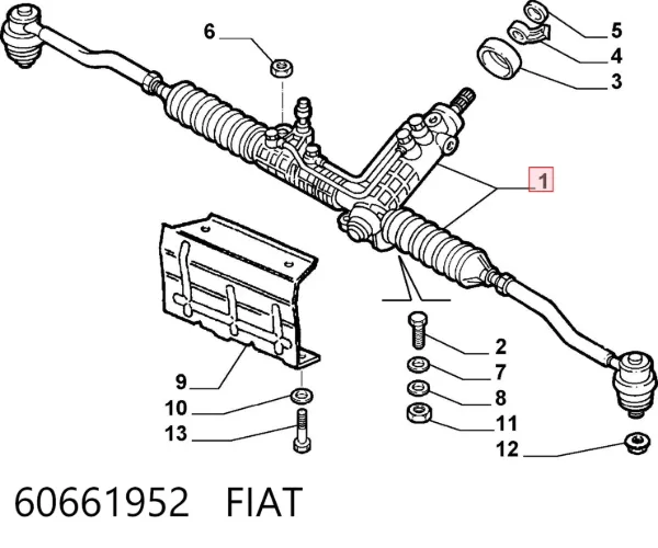 Рульова рейка 60661952 Fiat/Alfa/Lancia