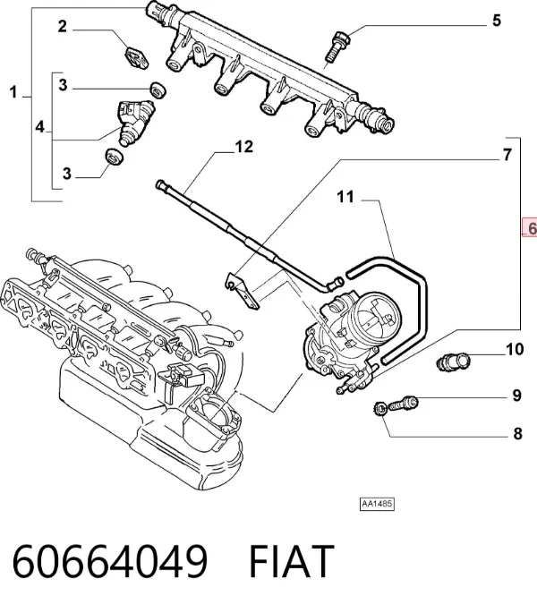 Дросільна заслінка 60664049 Fiat/Alfa/Lancia