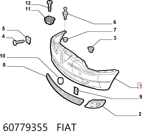 Передній бампер 60779355 Fiat/Alfa/Lancia