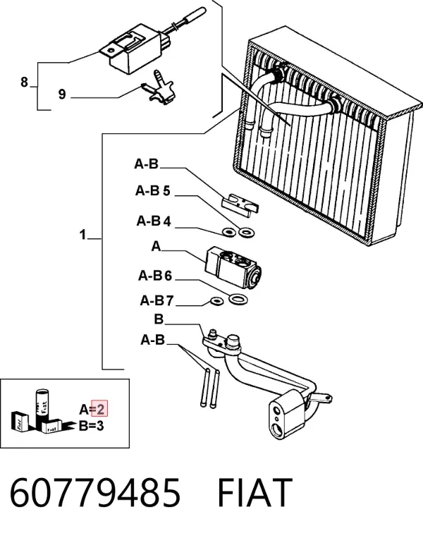 Клапан TRV, кондиціонера 60779485 Fiat/Alfa/Lancia