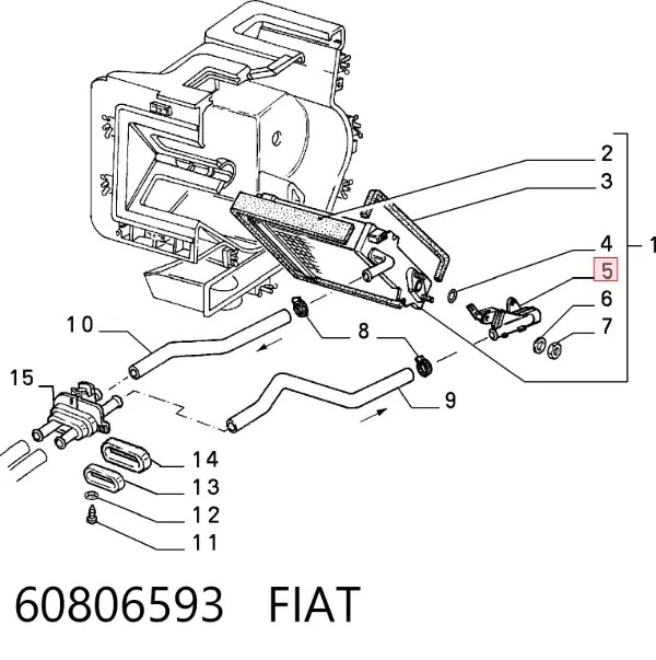 Кран пічки 60806593 Fiat/Alfa/Lancia