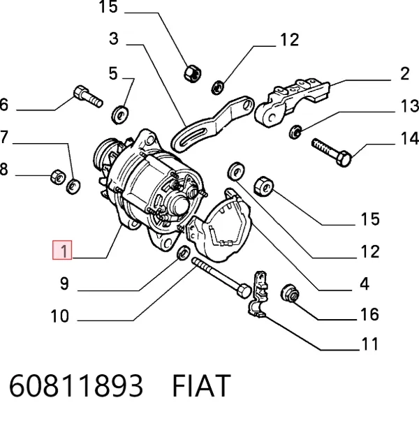Генератор 60811893 Fiat/Alfa/Lancia