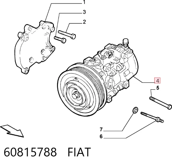 Компресор кондиціонера 60815788 Fiat/Alfa/Lancia