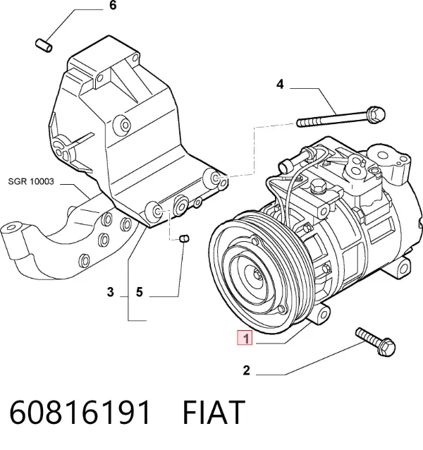 Компресор кондиціонера 60816191 Fiat/Alfa/Lancia