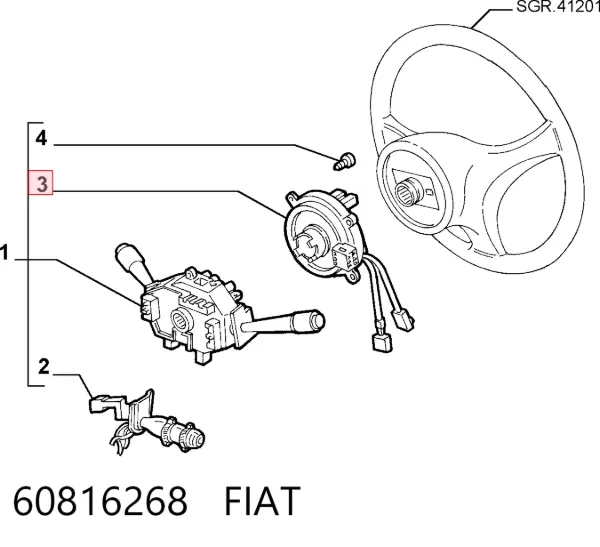 Шлейф керма 60816268 Fiat/Alfa/Lancia