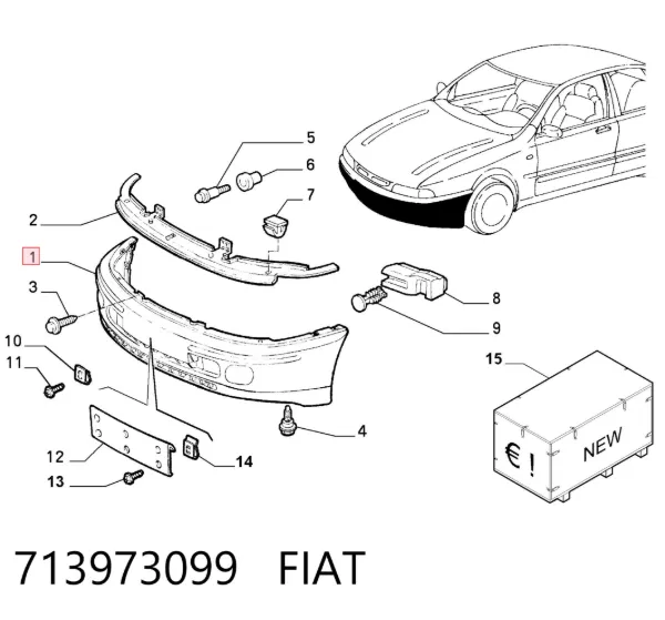 Передній бампер 713973099 Fiat/Alfa/Lancia
