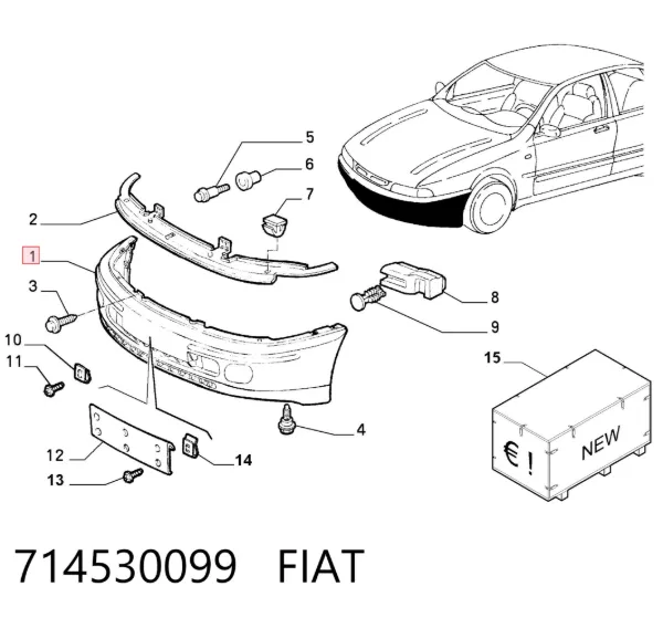 Передній бампер 714530099 Fiat/Alfa/Lancia