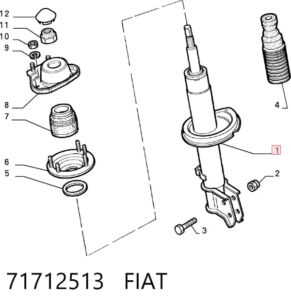 Амортизатор передній 71712513 Fiat/Alfa/Lancia