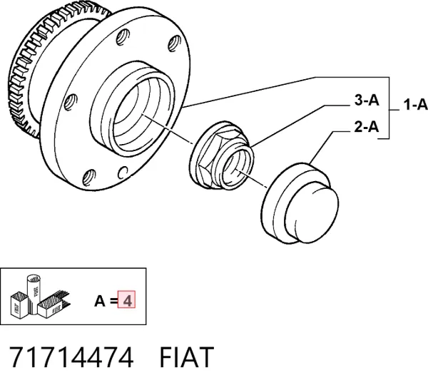 Задня маточина 71714474 Fiat/Alfa/Lancia