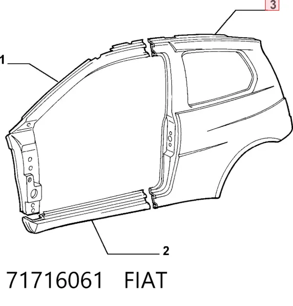 Крило заднє ліве 71716061 Fiat/Alfa/Lancia