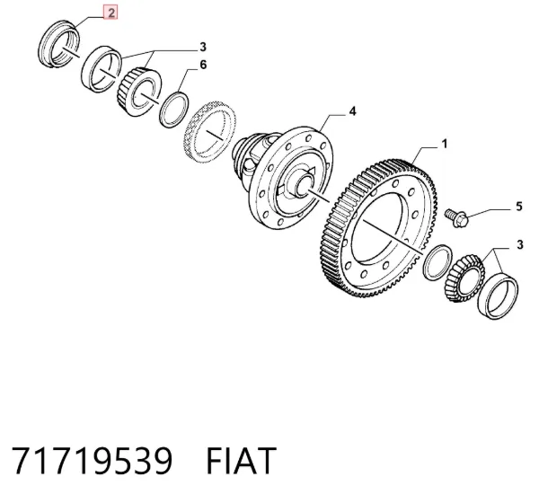 Сальник піввісі переднього моста, правою 71719539 Fiat/Alfa/Lancia