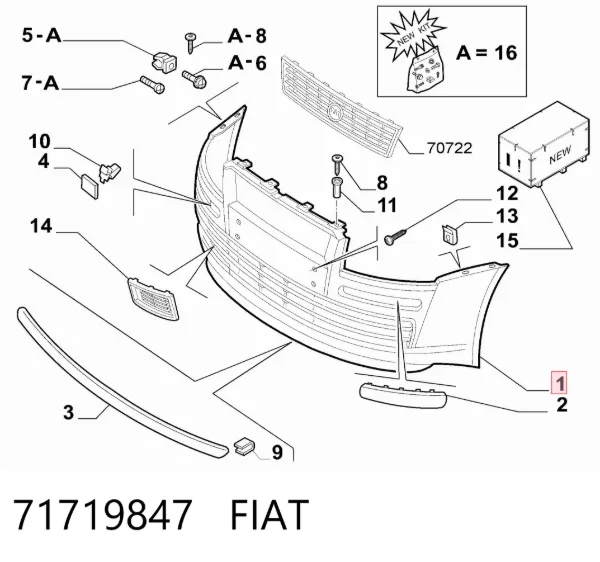 Передній бампер 71719847 Fiat/Alfa/Lancia