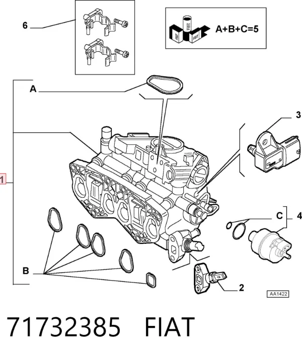 Впускний колектор 71732385 Fiat/Alfa/Lancia