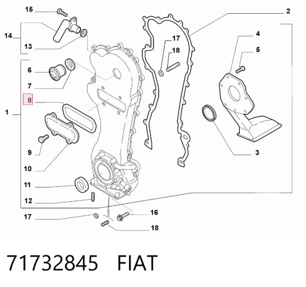 Прокладка масляного насосу 71732845 Chrysler