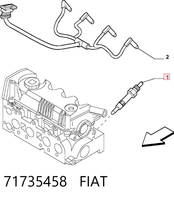 Свічка накалу 71735458 Fiat/Alfa/Lancia