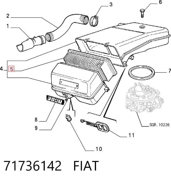 Повітряний фільтр 71736142 Fiat/Alfa/Lancia