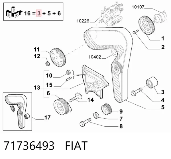 Ролик паразитний ГРМ 71736493 Fiat/Alfa/Lancia