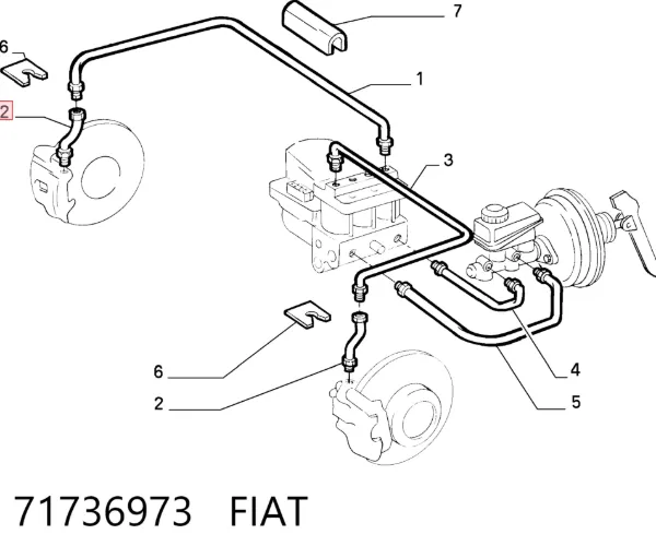 Гальмівні шланги передні 71736973 Fiat/Alfa/Lancia