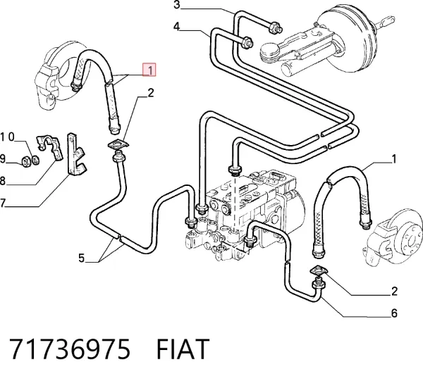 Гальмівні шланги передні 71736975 Fiat/Alfa/Lancia