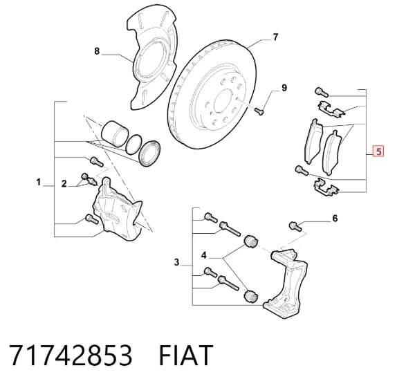 Передні тормозні колодки 71742853 Fiat/Alfa/Lancia