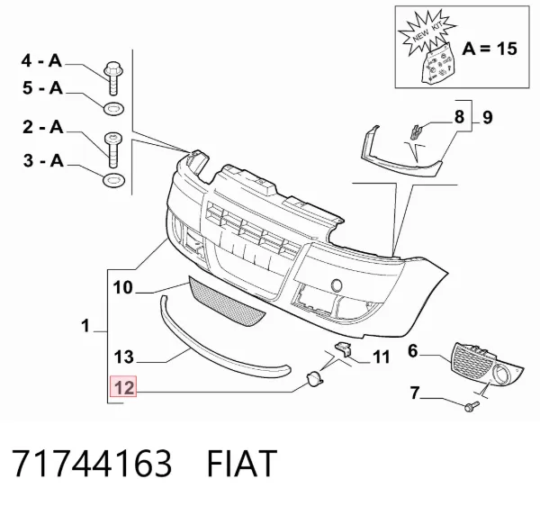 Заглушки буксирувального гака 71744163 Fiat/Alfa/Lancia