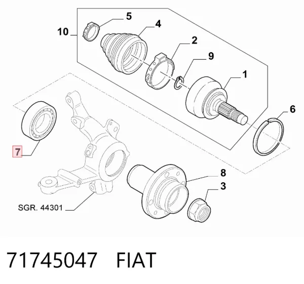 Підшипник ступиці 71745047 Fiat/Alfa/Lancia