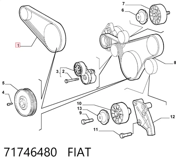 Ремінь генератора 71746480 Fiat/Alfa/Lancia
