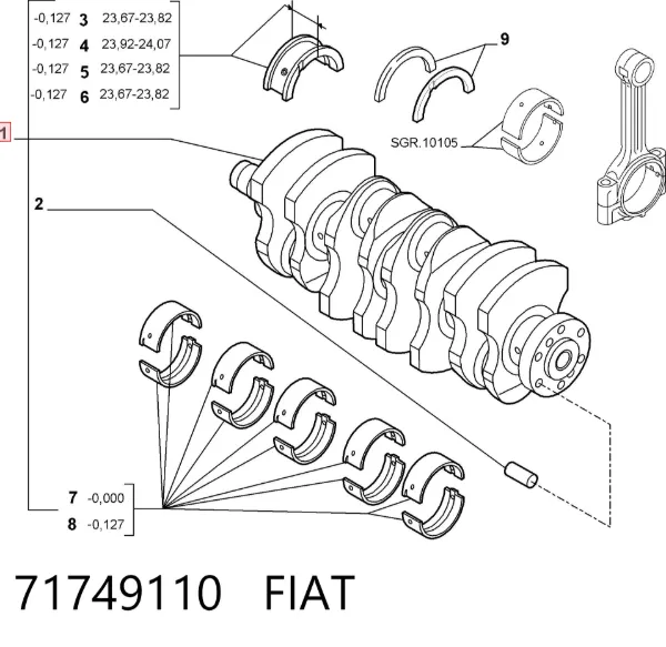 Колінвал 71749110 Fiat/Alfa/Lancia