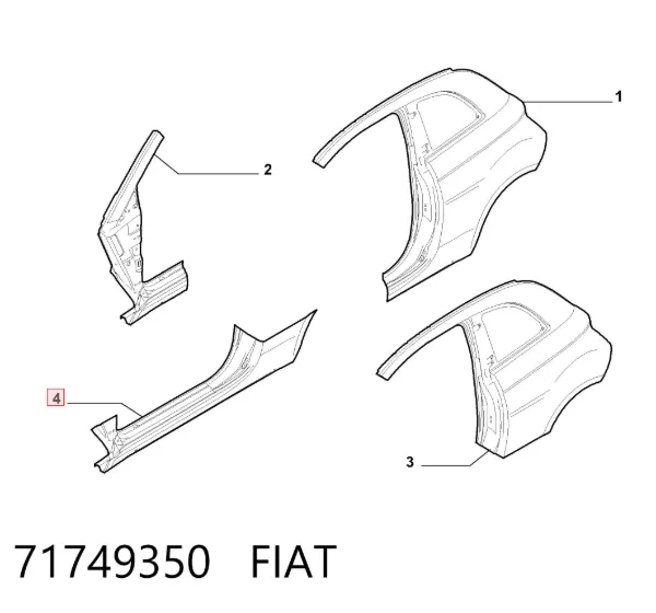 Поріг зовнішній лівий 71749350 Fiat/Alfa/Lancia