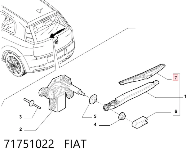 Задня щітка 71751022 Fiat/Alfa/Lancia