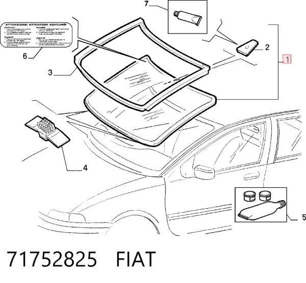 Лобове скло Fiat Punto I