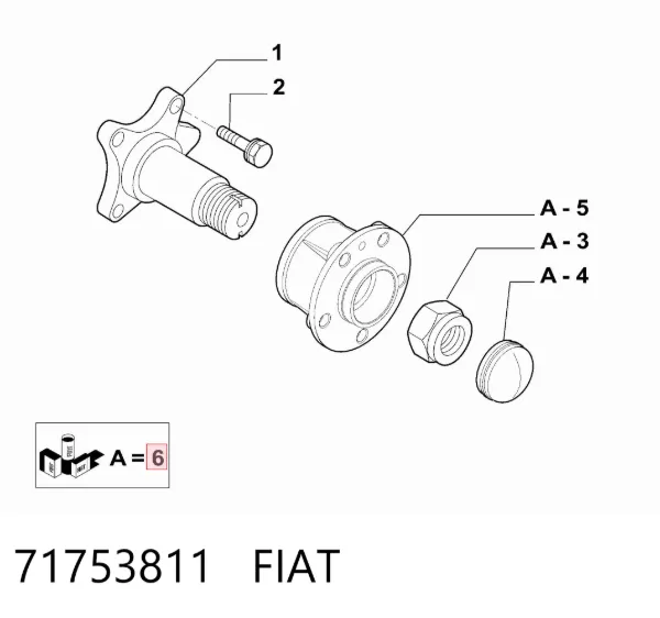 Задня маточина 71753811 Fiat/Alfa/Lancia