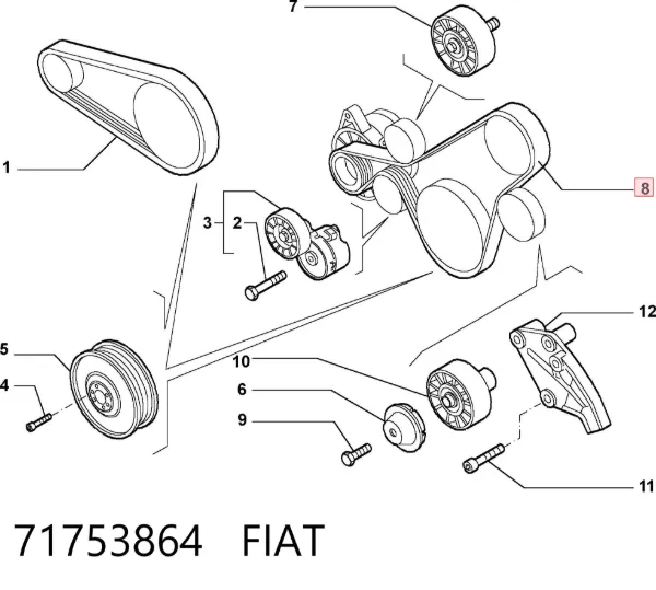 Ремінь генератора 71753864 Fiat/Alfa/Lancia