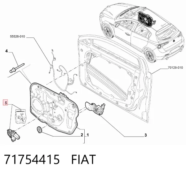 Механізм склопідіймача двері передньої, правої 71754415 Fiat/Alfa/Lancia